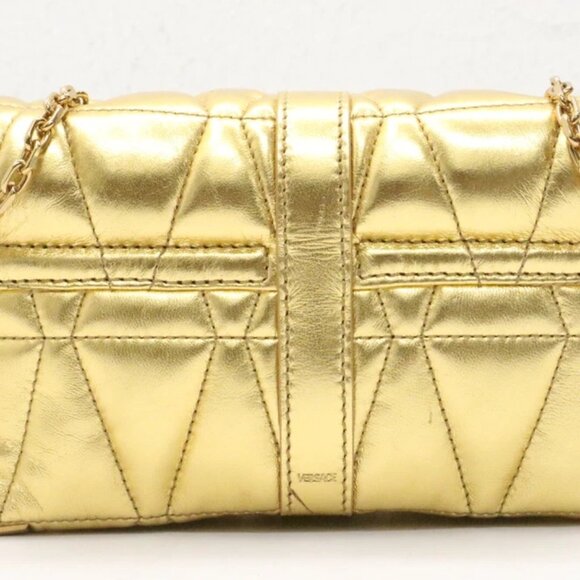 Versace Golden Kleio Metallic Quilted Mini Bag - Picture 7 of 15